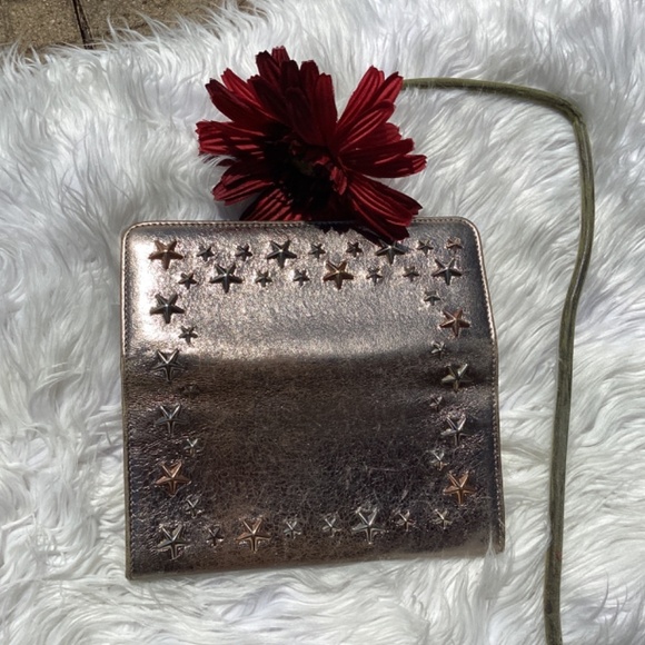 Jimmy Choo Filipe DOA/0C6061 Gold Metallic Star Long Wallet - Picture 5 of 8